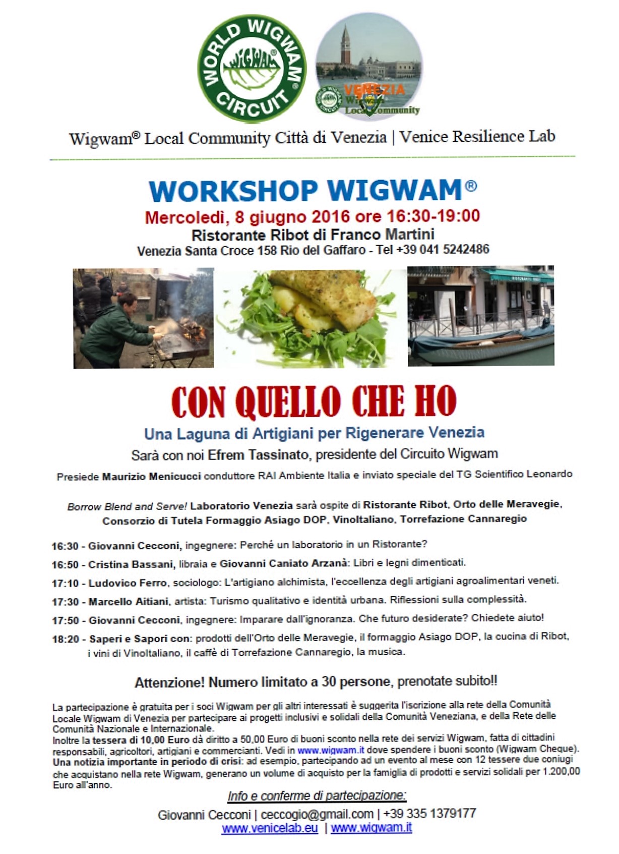 Workshop Wigwam Venezia Ristorante Ribot-definitivo